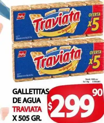 Supermercados Mariano Max Galletitas de agua traviata oferta