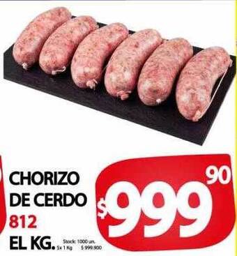 Supermercados Mariano Max Chorizo de cerdo 812 el kg oferta