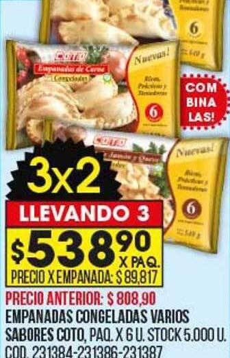 Coto Empanadas congeladas varios sabores coto oferta