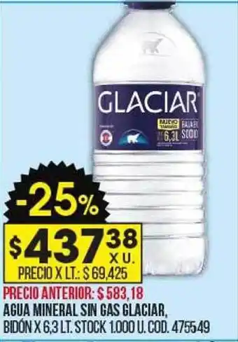 Coto Agua mineral sin gas glaciar bidón oferta