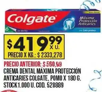 Coto Crema dental máxima protección anticaries colgate pomo oferta