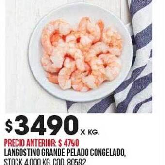 Coto Langostino grande pelado congelado oferta