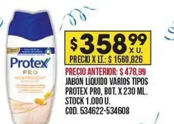 Coto Jabón líquido varios tipos protex pro bot. oferta
