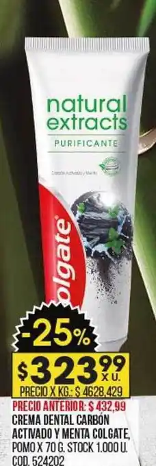 Coto Crema dental carbón activado menta colgate pomo oferta