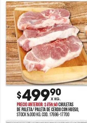Coto Chuletas de paleta-paleta de cerdo con hueso oferta