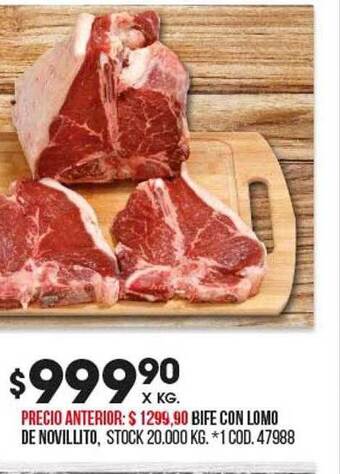 Coto Bife con lomo de novillito oferta