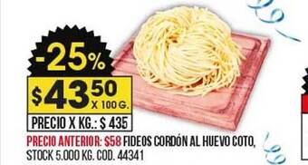 Coto Fideos cordón al huevo coto oferta