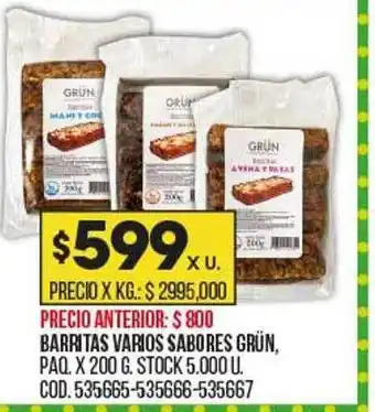 Coto Barritas varios sabores grün oferta
