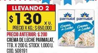 Coto Crema de leche parmalat oferta