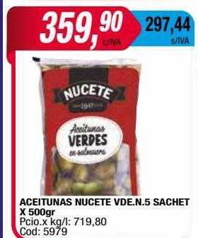 Maxiconsumo Aceitunas nucete vde n.5 sachet oferta