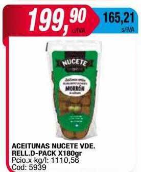 Maxiconsumo Aceitunas nucete vde rell d-pack oferta