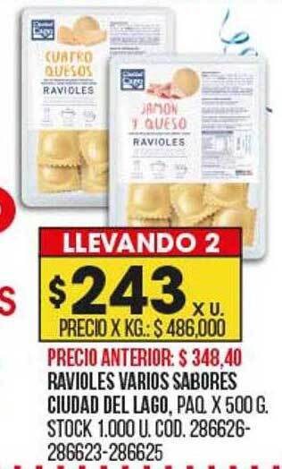 Coto Ravioles varios sabores ciudad del lago oferta