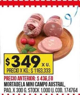 Coto Mortadela mini campo austral oferta