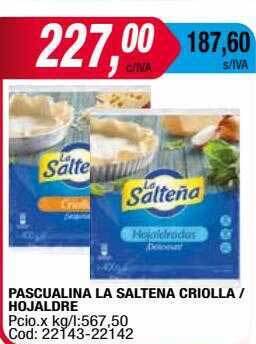 Maxiconsumo Pascualina la saltena criolla hojaldre oferta