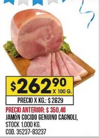 Coto Jamón cocido genuino cagnoli oferta