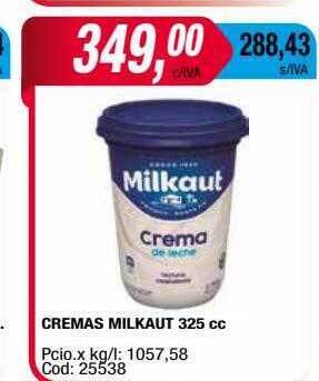 Maxiconsumo Cremas milkaut oferta