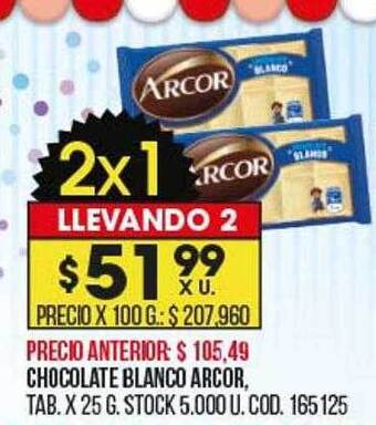 Coto Chocolate blanco arcor oferta