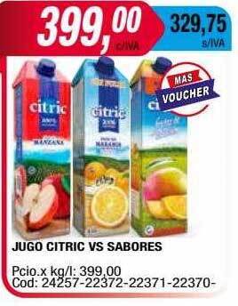 Maxiconsumo Jugo citric vs sabores oferta