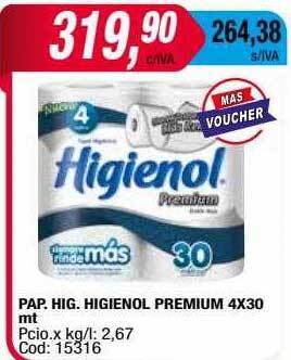 Maxiconsumo Pap hig higienol premium oferta