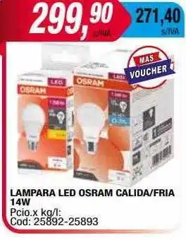 Maxiconsumo Lampara led osram calida fria 14w oferta