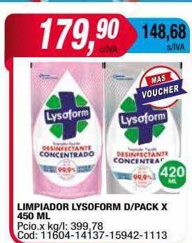 Maxiconsumo Limpiador lysoform d pack oferta