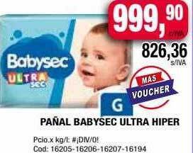 Maxiconsumo Pañal babysec ultra hiper oferta