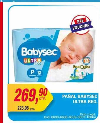 Maxiconsumo Pañal babysec ultra reg oferta