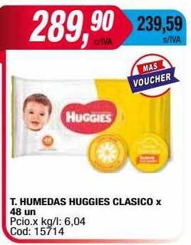 Maxiconsumo T humedas huggies clasico oferta