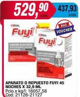 Maxiconsumo Aparato o repuesto fuyi 45 noches oferta