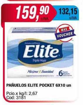Maxiconsumo Pañuelos elite pocket oferta