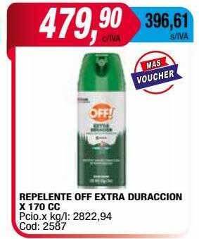 Maxiconsumo Repelente off extra duraccion oferta