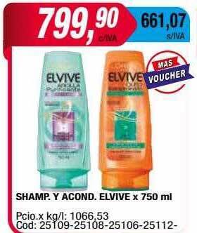 Maxiconsumo Shamp y acond elvive oferta