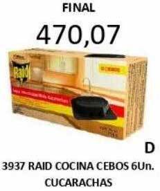Hipermay Raid cocina cebos cucarachas oferta