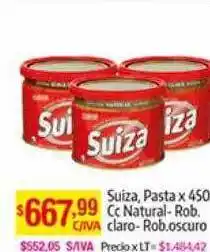 Suiza pasta x 450 cc natural-rob. claro rob.oscuro