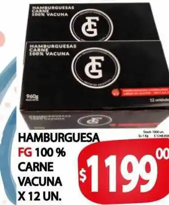 Supermercados Mariano Max Hamburguesa fg 100% carne vacuna x 12 un oferta