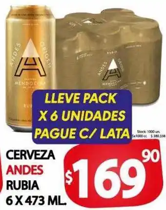 Supermercados Mariano Max Cerveza andes rubia oferta