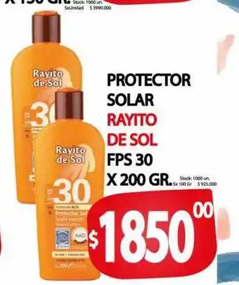 Supermercados Mariano Max Protector solar rayito de sol fps 30 oferta