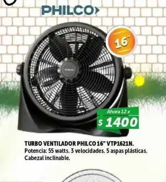 Turbo ventilador philco 16