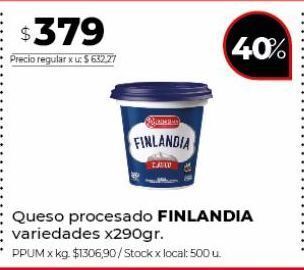 Disco Queso procesado finlandia 290g oferta