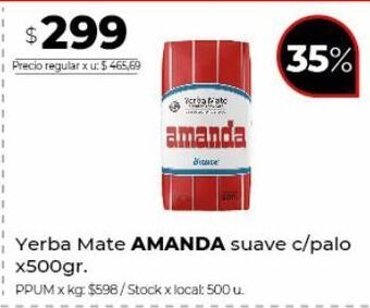 Disco Yerba mate amanda 500g oferta