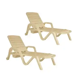 Frávega Set de 2 reposeras venice beige garden life oferta