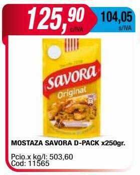 Maxiconsumo Mostaza savora d-pack oferta