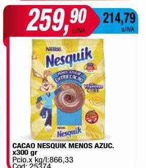 Maxiconsumo Cacao nesquik menos azuc. oferta