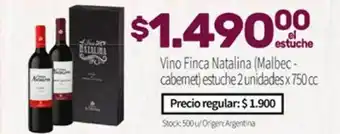 Josimar Vino finca natalina malbec - cabernet estuche 2 x 750 cc oferta