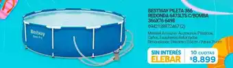 Bestway pileta 366 redonda 6473lts c bomba