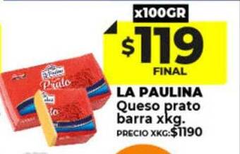 Supermayorista Vital La paulina queso prato barra x kg oferta