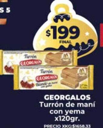 Supermayorista Vital Georgalos turrón de maní con yema oferta