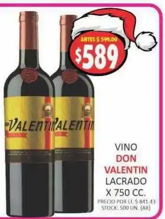 Supermercados Becerra Vino don valentin lacrado oferta