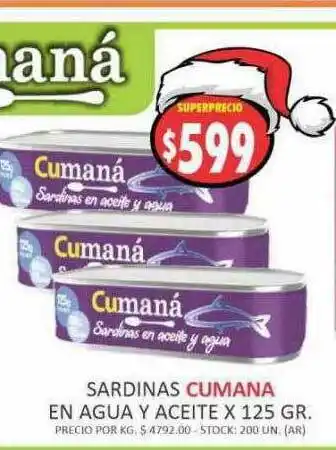 Supermercados Becerra Sardinas cumana oferta