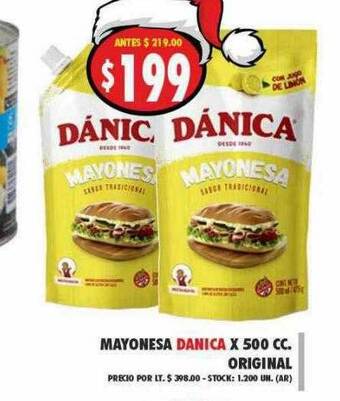 Supermercados Becerra Mayonesa danica oferta